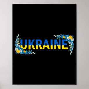 Poster Ukraine florale Je me tiens avec l'Ukraine soutien