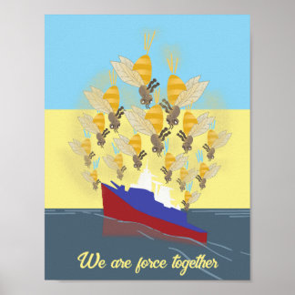 Poster Ukraine "jaune bleu" coloré