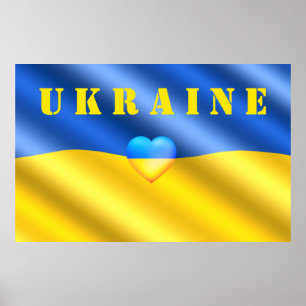 Poster Ukraine - Soutien - Liberté de la paix - drapeau u