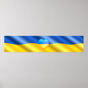 Poster Ukraine - Soutien - Liberté Paix - drapeau ukraini