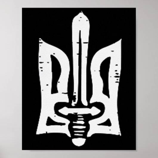 Poster Ukraine Trident Sword Pocket Ukrainienne Tryzub Fe (Devant)