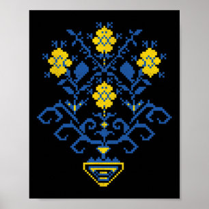 Poster Ukraine Ukrainien Kiev Trysub Drapeau 11