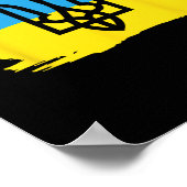 Poster Ukraine Ukrainien Kiev Trysub Drapeau 17 (Coin)