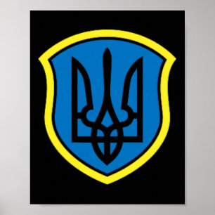 Poster Ukraine Ukrainiens Ukrainien Kiev Trysub Drapeau 1