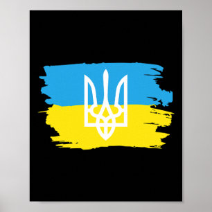 Poster Ukraine Ukrainiens Ukrainien Kiev Trysub Drapeau 3