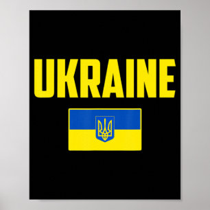 Poster Ukraine Vintage en détresse Drapeau Ukraine ukrain