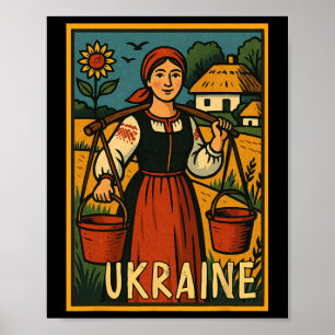 Poster Ukraine Voyage Bande Dessinée Rétro Rencontre Moi