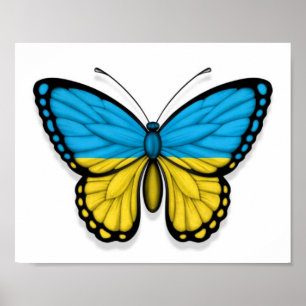 Poster Ukrainian Butterfly Flag