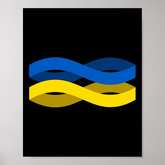Poster Ukrainian Flag Ribbon Support Ukraine  (Devant)