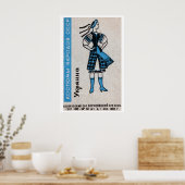 Poster Ukrainian Woman Matchbox Art Print, Soviet Vintage (Cuisine)