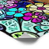 Poster Ukulele avec Fleurs de Hip Super et Coeur (Coin)