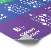 Poster Ukulele Chord Families Rainbow/White Fun Référence (Coin)