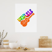 Poster Ukulele Tie Dye Texte Super Art (Cuisine)