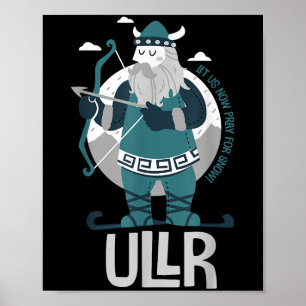 Poster Ullr Norse Dieu De La Neige Patron Saint Des Skieu
