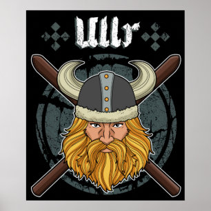 Poster Ullr Ski Sports d'hiver Cadeaux Ski Viking Ullr