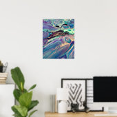 Poster Ultra Violet Fluid Marble Acrylique Art Abstrait (Bureau à domicile)