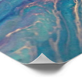 Poster Ultra Violet Fluid Marble Acrylique Art Abstrait (Coin)