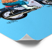 Poster Ultraman monte une vieille moto (Coin)