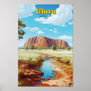 Poster Uluru Australie Italie Vintage voyage