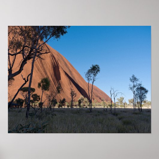 Poster uluru et plaine désertique (Devant)