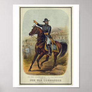 Poster Ulysses S. Grant Sur Le Cheval