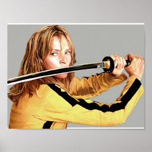 Poster Uma Thurman - mise à mort Bill - peinture de