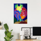 Poster Umbrian rooster (Bureau à domicile)