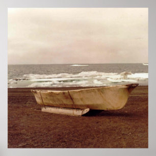 Poster Umiak Walrus Skin Whalers Bateau Photo Conçu