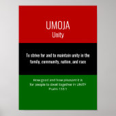 Poster UMOJA Unité Kwanzaa (Devant)