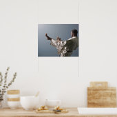 Poster Un Africain Américain qui fait de l'exercice (Cuisine)