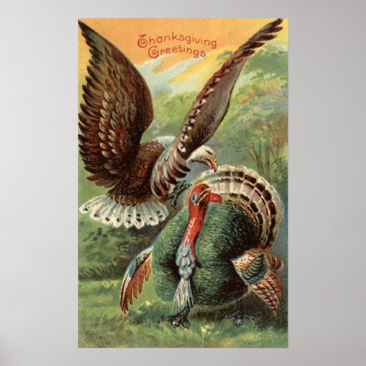 Poster Un aigle attaque une Turquie (Devant)