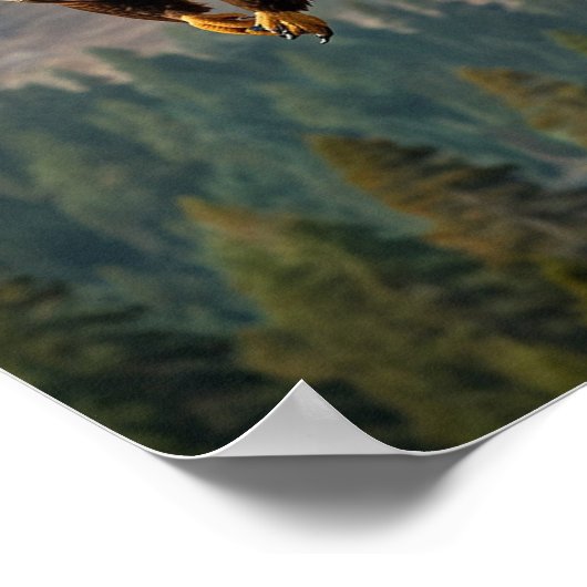 Poster Un aigle majestueux sonne fièrement en gros plan (Coin)