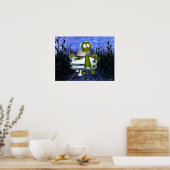 Poster Un alien drôle mignon u.f.o dans cornfield 1 (Cuisine)