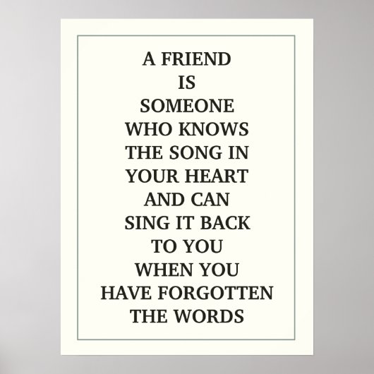 POSTER UN AMI EST QUELQU'UN QUI CONNAÎT LA CHANSON DANS V (Devant)