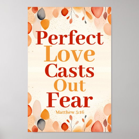 Poster Un amour parfait dégage la peur Boho Christian Art (Devant)