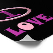 Poster Un amour rose violet rose et noir design (Coin)