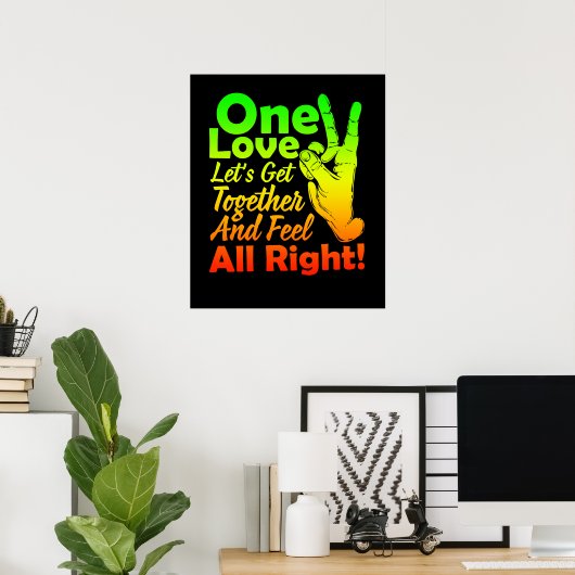 Poster Un Amour, Unissons-Nous Et Sentons-Nous Bien ! (Bureau à domicile)