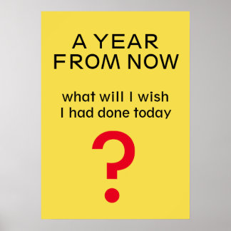 Poster Un an après - Citation inspirante motivante