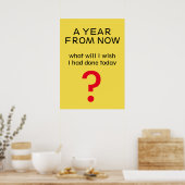 Poster Un an après - Citation inspirante motivante (Cuisine)