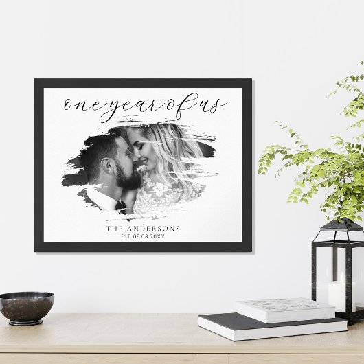 Poster Un an de nous Personnalisé Cadeau de Mariage Anniv