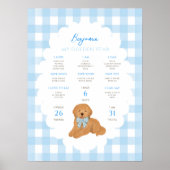 Poster Un an doré Chiot 1er Anniversaire Jalons (Devant)