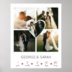 Poster Un an ensemble Anniversaire de mariage 5 Photo
