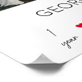 Poster Un an ensemble Anniversaire Mariage 4 Photo (Coin)