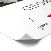 Poster Un an ensemble Anniversaire Mariage 4 Photo Post (Coin)