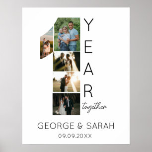 Poster Un an ensemble Anniversaire Mariage 5 Photo