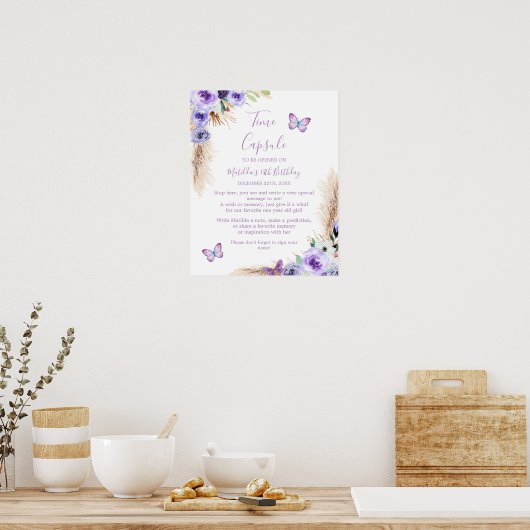 Poster Un an Flutted Butterfly Birthday Time Capsule (Cuisine)