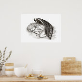 Poster Un ange endormi, noir et blanc (Cuisine)