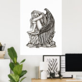 Poster Un ange endormi sur la pierre (Bureau à domicile)