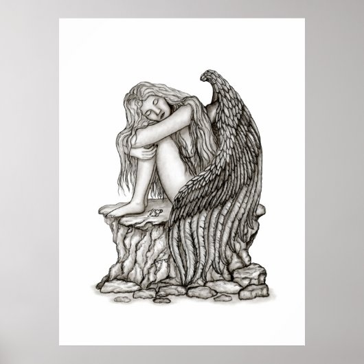Poster Un ange endormi sur la pierre (Devant)