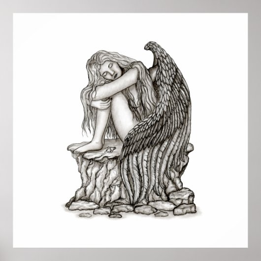 Poster Un ange endormi sur la pierre (Devant)